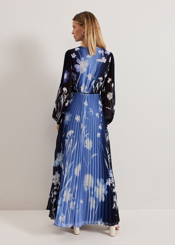 Phase Eight Annie Floral Dress Blue USA | 0827563-VL